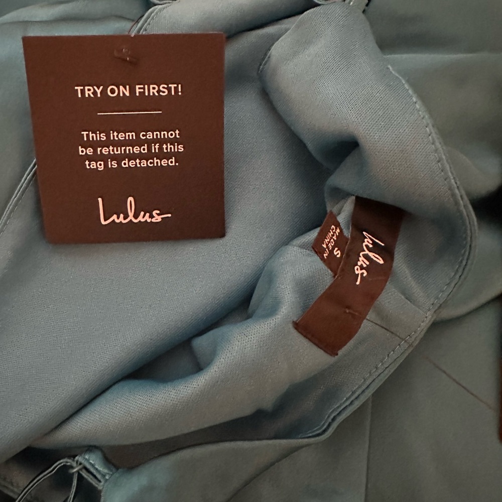 Lulu's Teal Maxi Dress with side slit and adjustable straps. Lined. - Picture 7 of 11